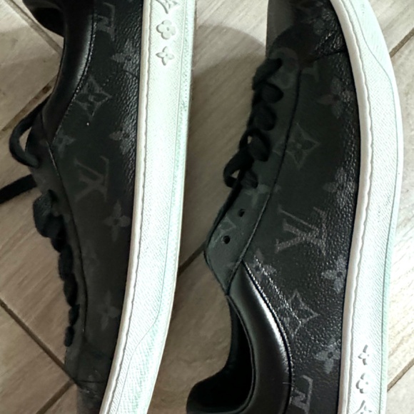 Louis Vuitton Mens Black Leather Low Luxembourg Trainers US 6 - Picture 4 of 8